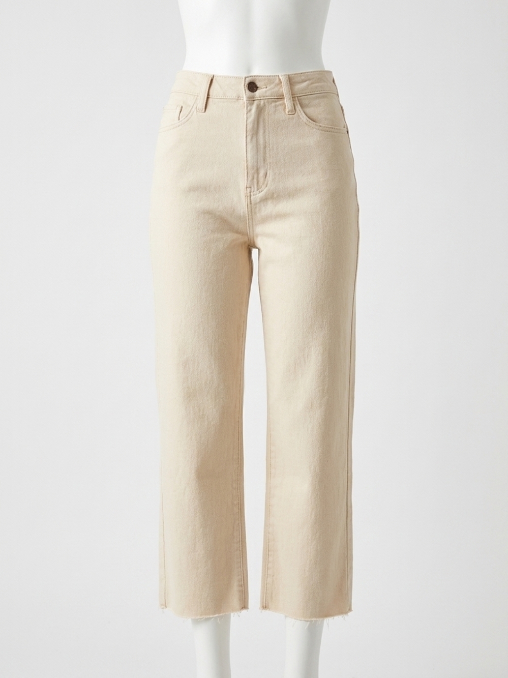 NEW JUDY BLUE high waist garment dyed crop wide leg jeans in bone
